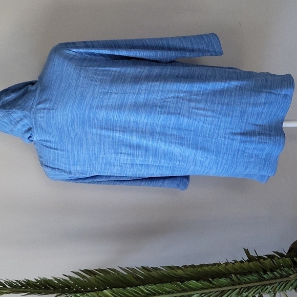 Croft & Barrow blue cowl neck blouse with 3/4 length sleeves NWT - Picture 2 of 6